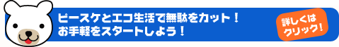 ピースケとエコ生活で無駄をカット！お手軽をスタートしよう！